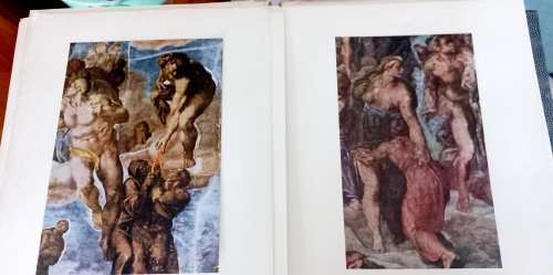 Michelangelo ` The last Judgment` -  Art treasures of the World book with 16 colour prints 1955