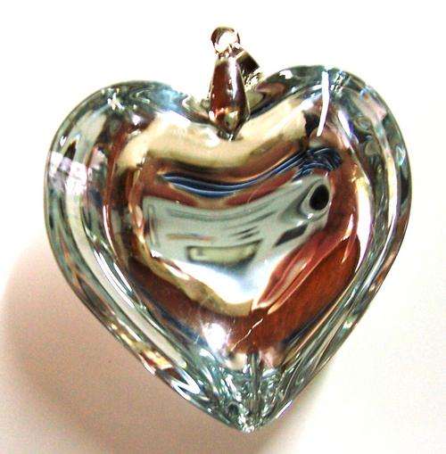 Clear heart glass pendant