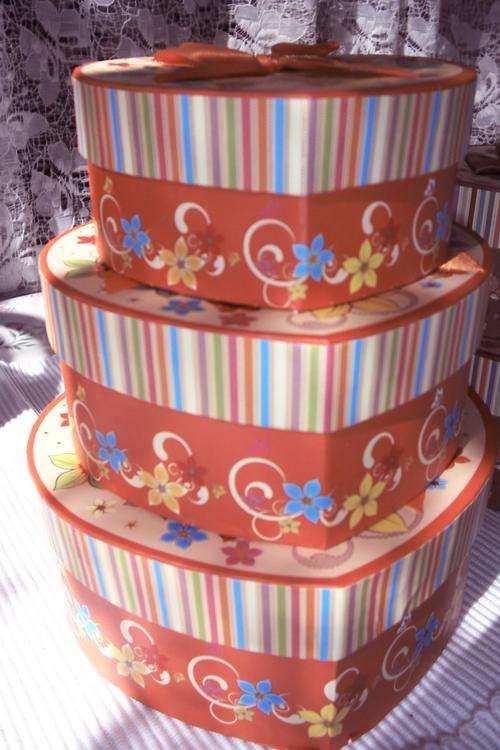 REDUCED!!!  3-in-1 Gift Boxes - Orange heart shaped