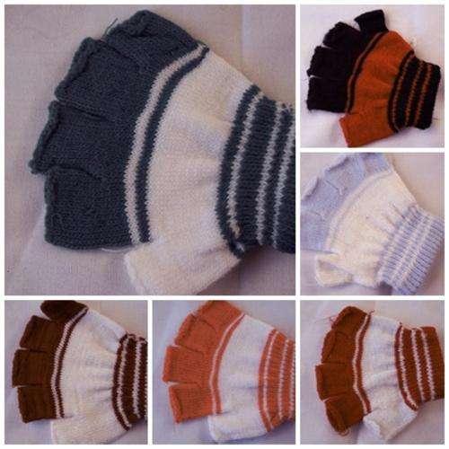 Beautiful knitted HALF FINGER gloves for boys