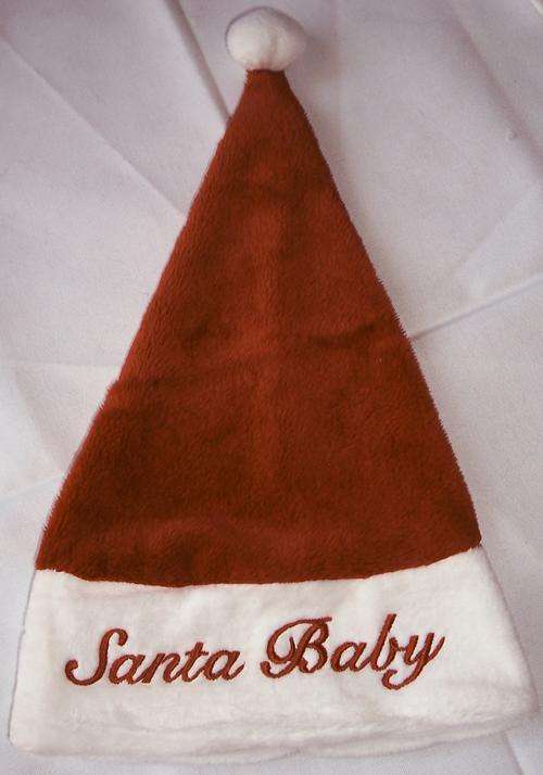 Christmas is early - Santa's baby bib and hat