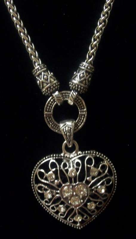 Tibetian silver heart pendant and chain