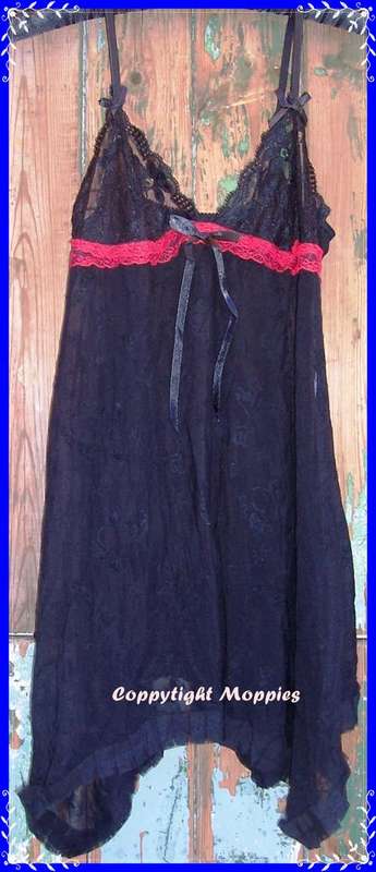 Black With Red Lace Baby Doll - will fit up to size 36
