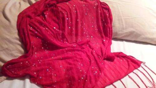 Chiffon Dark Red Glitter Scarf