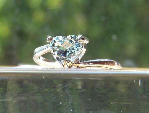 Blue Topaz Valentine Heart 925 Sterling Silver Ring