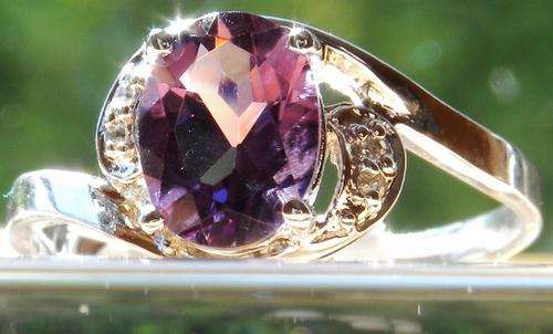 925 Sterling Silver natural A-Grade Amethyst Ring