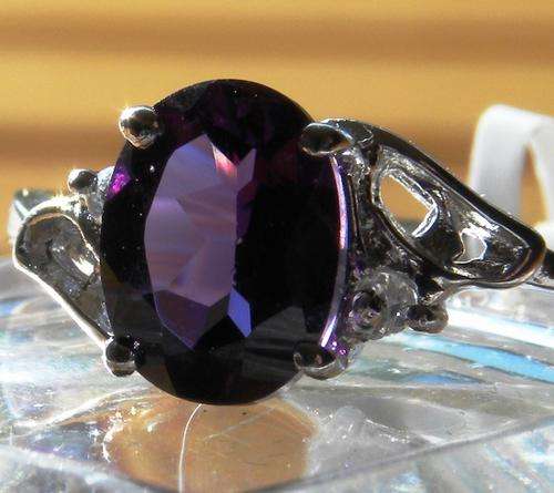 Natural A-grade Amethyst ring, set in 925 Sterling