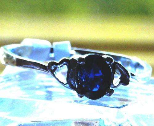 925 Sterling silver A-grade natural Sapphire ring