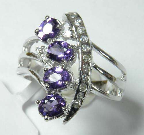 925 Sterling Silver A-grade natural Amethyst