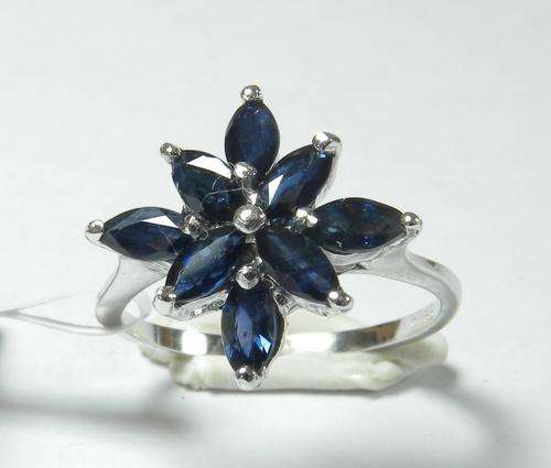 925 Sterling Silver A-grade natural Sapphire Starburst
