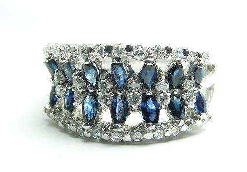 925 Stiling Silver Natural A-Grade Sapphire Ring