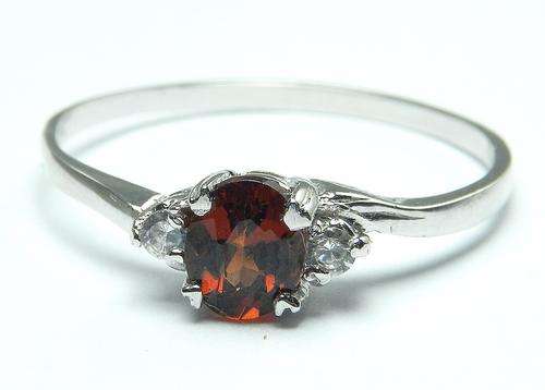925 Sterling Silver Natral A-Grade Garnet Ring