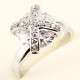 18K WHITE GOLD ROYAL CROWN WHITE SAPPHIRE RING