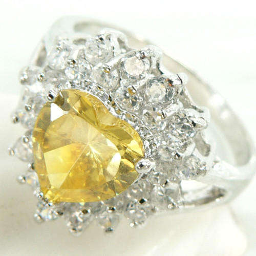925 SILVER CITRINE QUARTZ GEMSTONE RING