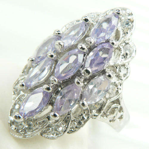925 SILVER AMETHYST QUARTZ GEMSTONE RING