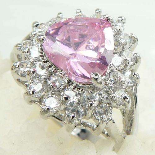 925 AILVER ROSE QUARTZ GEMSTONE RING