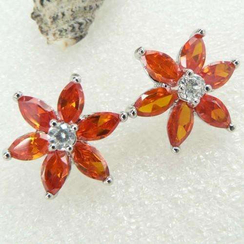 925 SILVER RUBY QUARTZ GEMSTONE EARRINGS