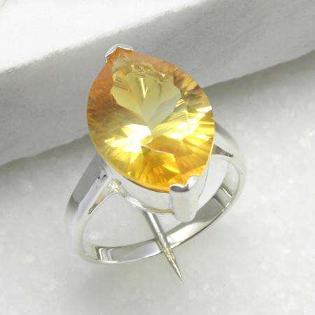 925. silver Champagne Citrine GEMSTONE ring size 7.5