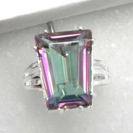 925. silver mystic topaz GEMSTONE ring size 8