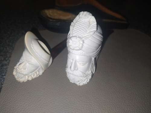 Unknown `carved face` smoking pipes