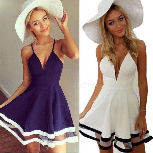 Sexy Women Summer Casual Sleeveless Party Evening Cocktail Short Mini Dress