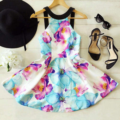 Women Lady Summer Sexy Floral Casual Party Evening Cocktail Short Mini Dress