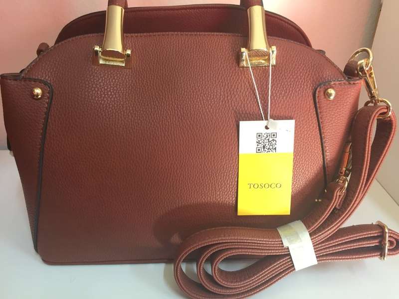 Brown Tosoco Ladies PU Leather Hand Bag Free Shipping