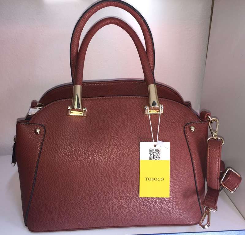 Brown Tosoco Ladies PU Leather Hand Bag Free Shipping