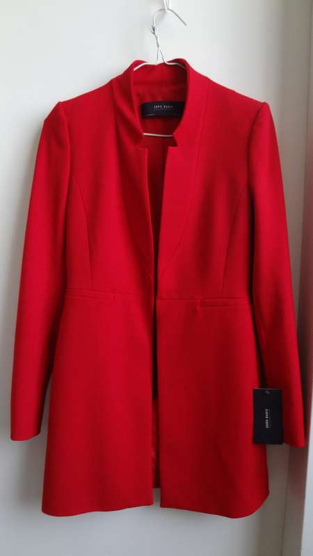 Zara red frock coat cheap