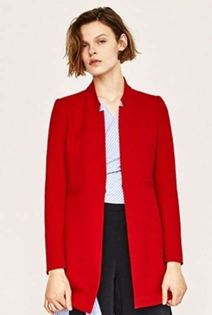 Red coat zara 2018 top