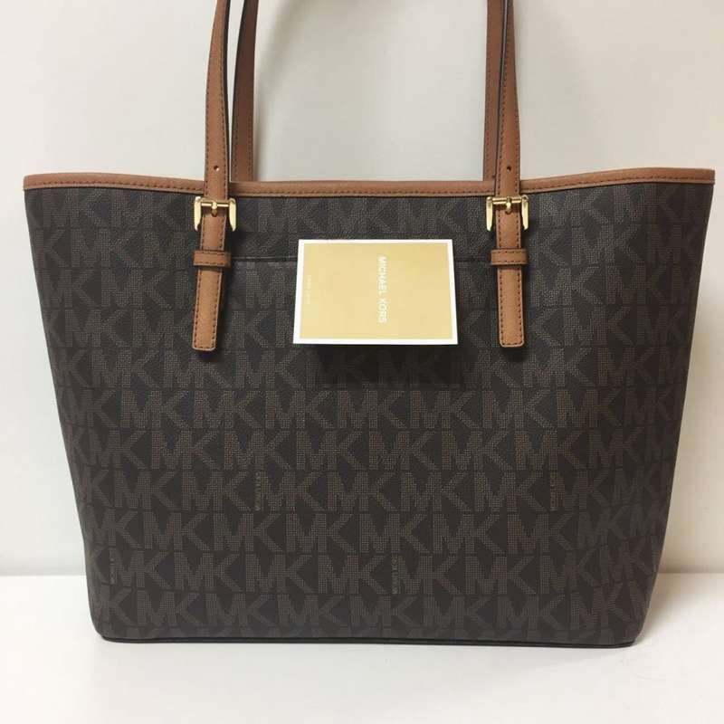 Michael Kors Jet Set Signature Carryall Tote - Brown