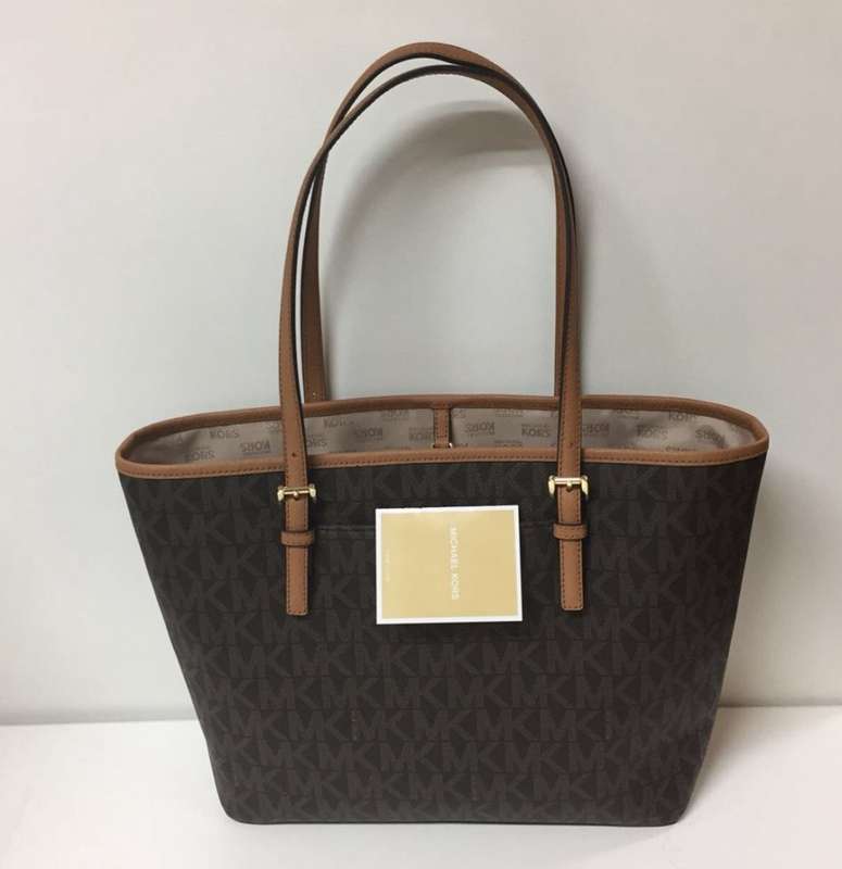 Michael Kors Jet Set Signature Carryall Tote - Brown