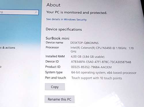Chuwi SurBook Windows 10 based touch screen PC - battery needs replacing