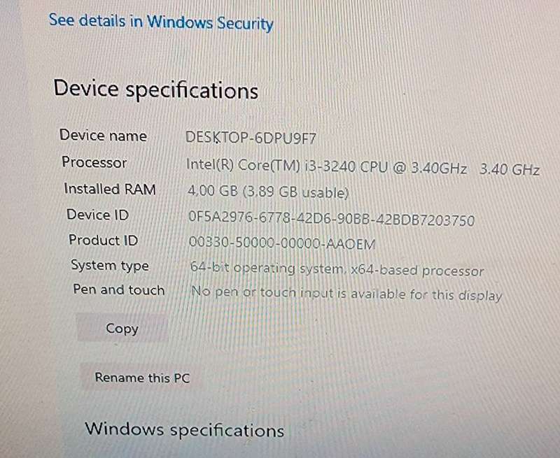i3 HP Pro 3500 series Desktop PC