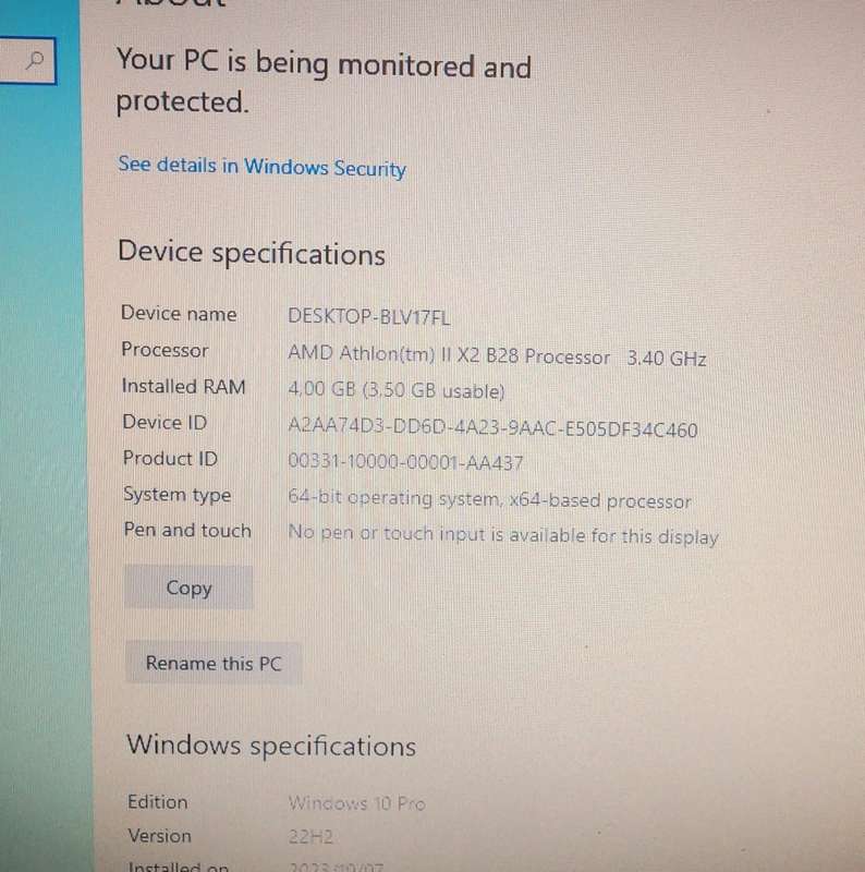 HP AMD Athlon 3.40ghz desktop pc