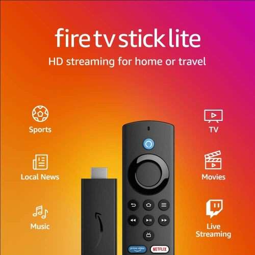 Amazon Fire TV Stick Lite, Alexa Voice Remote Lite, 2nd Gen Remote