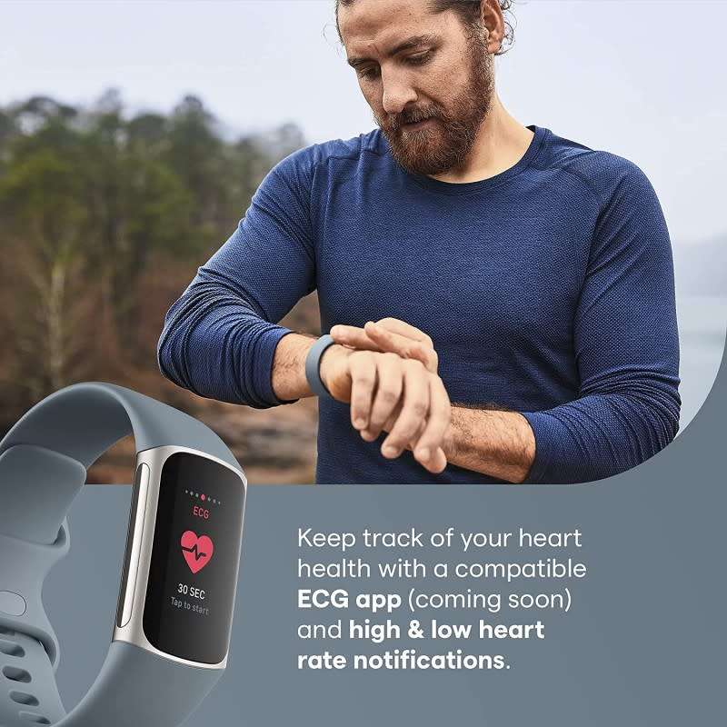 Fitbit Charge 5 Advanced Health & Fitness Tracker - Lunar White/Soft Gold