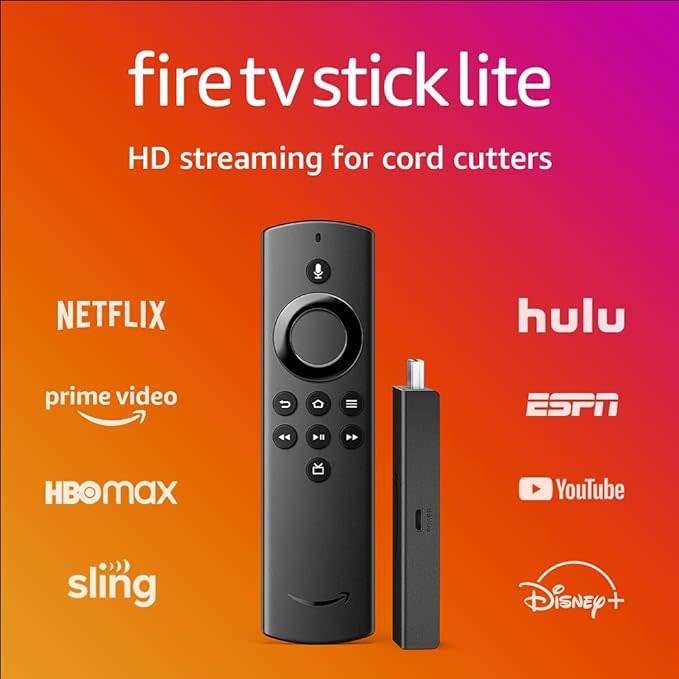 Amazon Fire TV Stick Lite, Alexa Voice Remote Lite, 1st Gen Remote