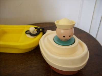 FISHER PRICE.  TUG BOAT AND TENDER