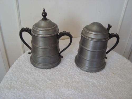2 X PEWTER  CONTAINERS