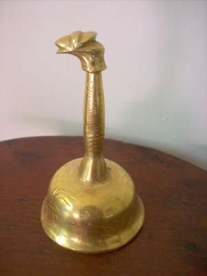 BRASS BELL.  SNAKE HANDLE.   OLD ITEM.