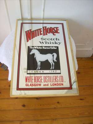 BAR MIRROR. WHITE HORSE.