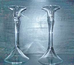 GLASS CANDLE HOLDERS.  VERY ELEGANT.