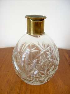 VINTAGE CUT GLASS PERFUME BOTTLE.
