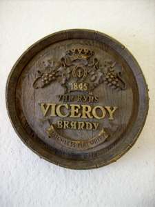 AM IMITATION WOOD VICEROY BRANDY PLAQUE