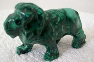ORNAMENT OF A LION.  MALACHITE.