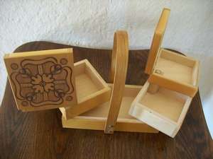 WOODEN JEWELLERY/SEWING BOX.