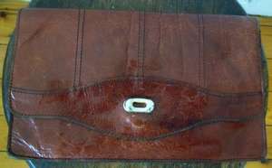 LEATHER BAG.  CLUTCH.  VINTAGE.