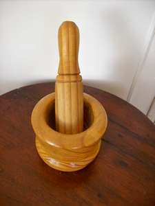 MORTAR AND PESTLE  WOOD