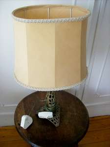 BRASS LAMP WITH LAMPSHADE.  LOVELY ITEM.